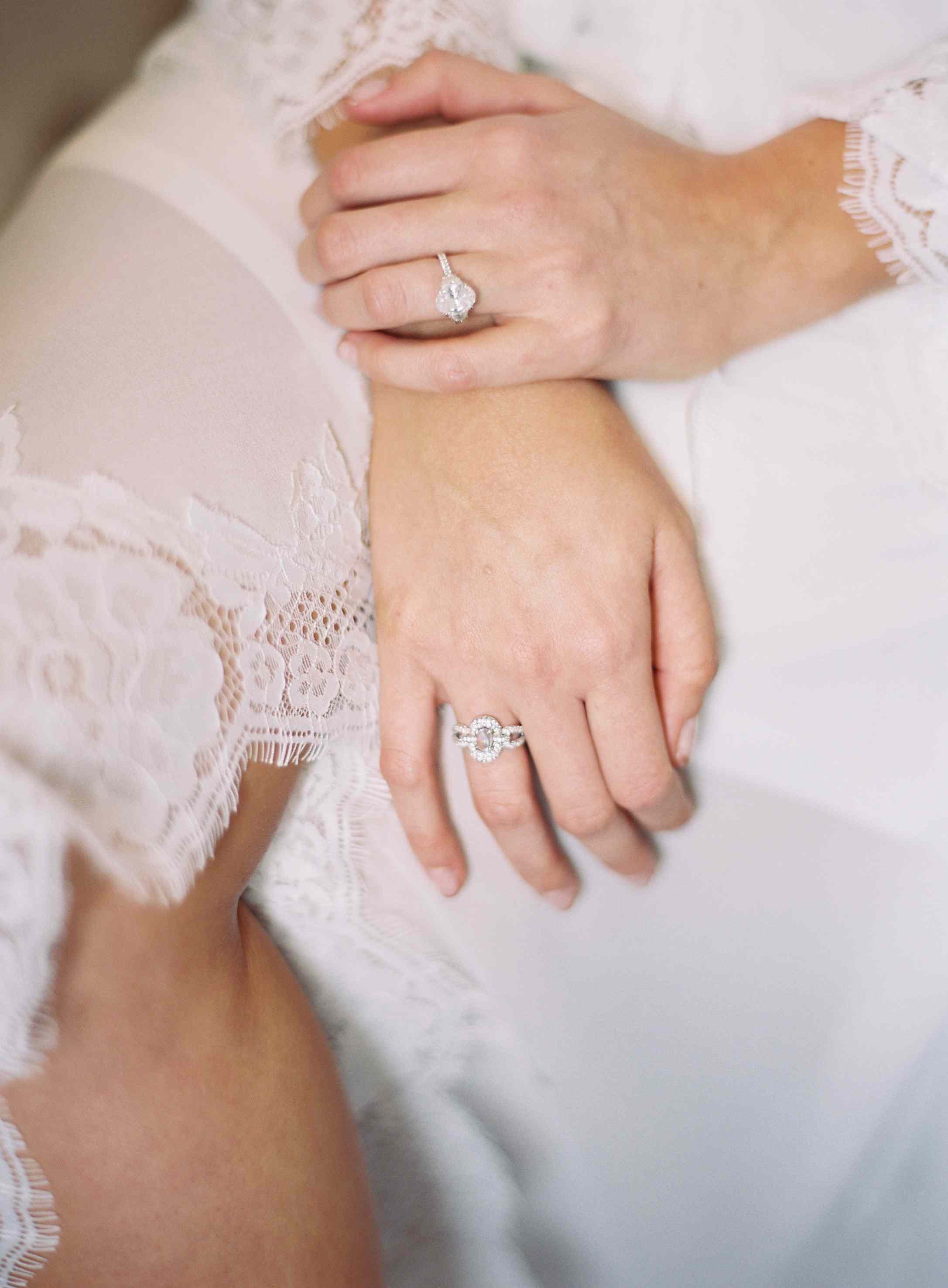 <p>Bride's hands with rings</p>
