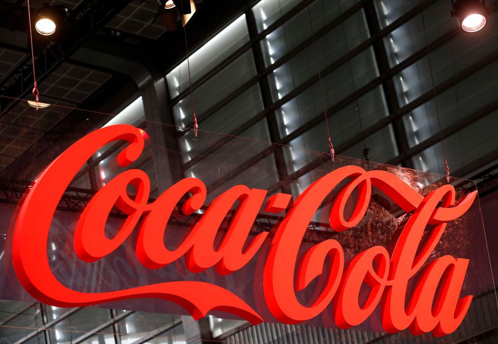 The logo of the US soda brand Coca-Cola.