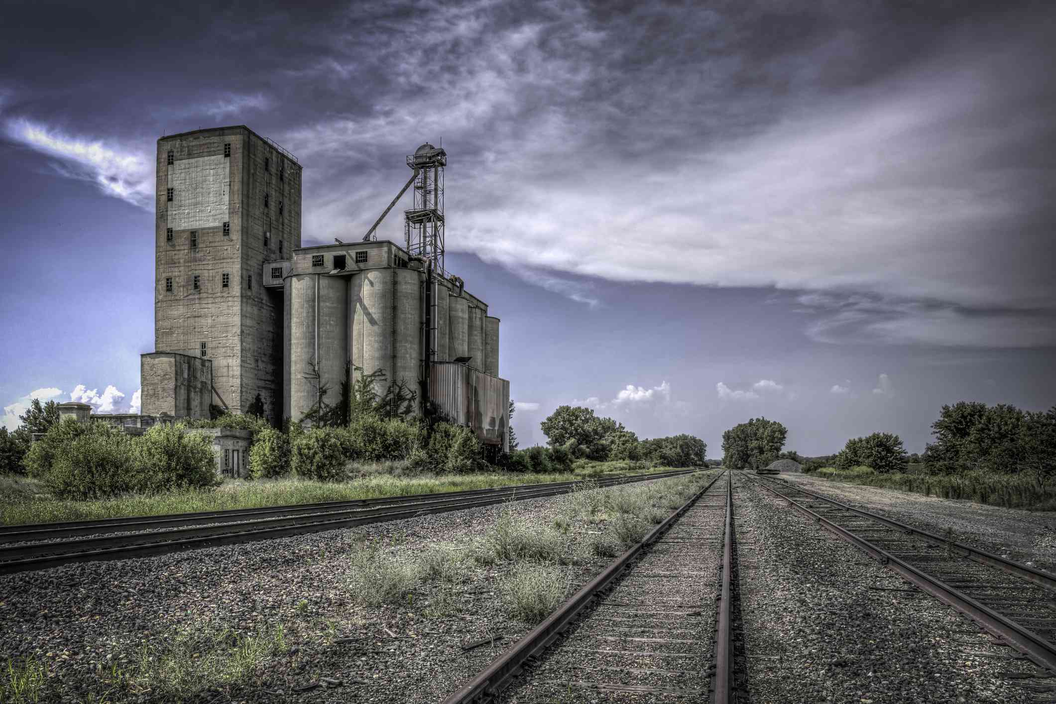 grain elevator in the countryside