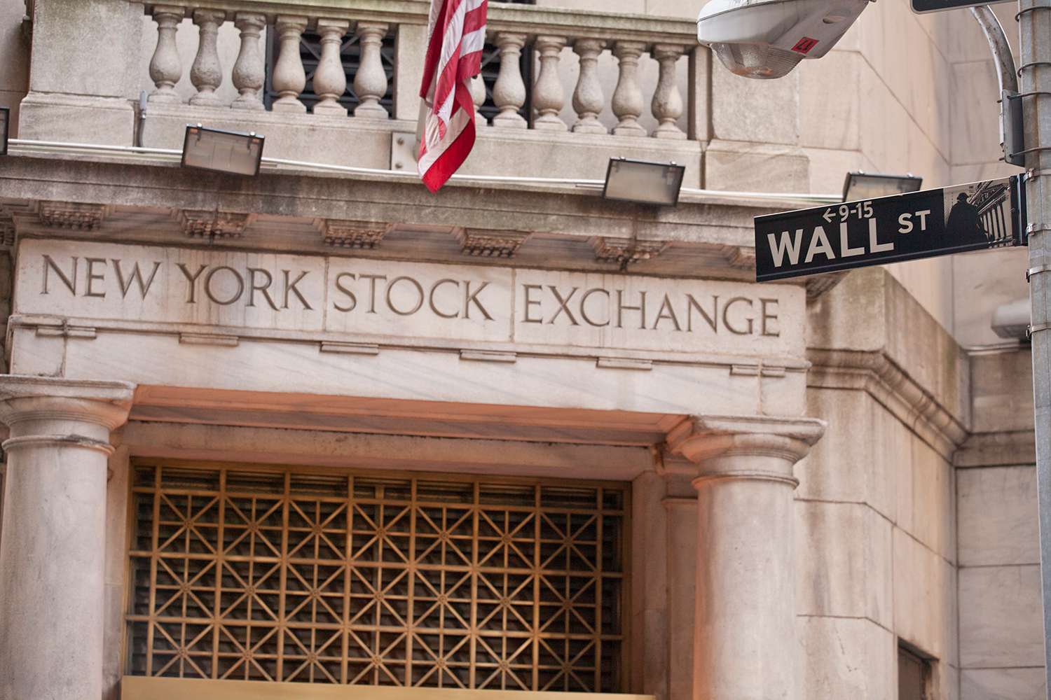 New York Stock Exchange Entrance at Wall Street Lower Manhattan